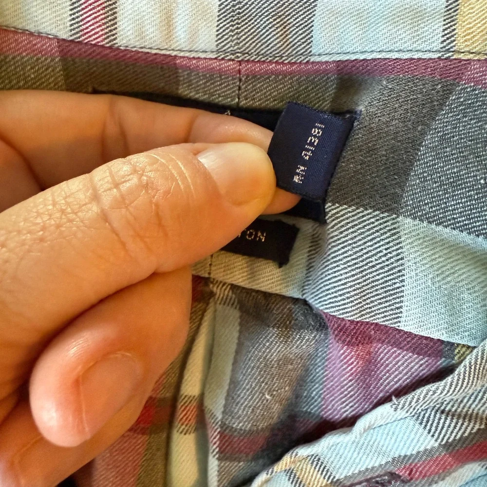 Ralph Lauren Men's Checkered Shirt - Burgundy and Gray